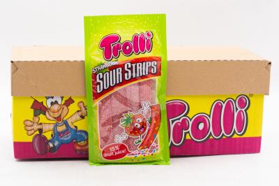 Мармелад жевательный Trolli Полоски Клубника кислая 85 гр