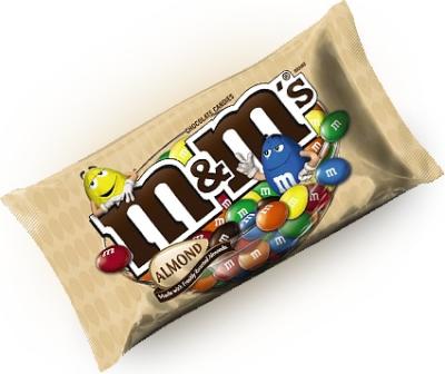 Шоколадное драже M&Ms Almond (со вкусом миндаля) 80 грамм