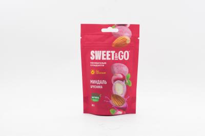 Конфеты Sweet&Go в брусничной глазури с цельным миндалем (Россия) 80г